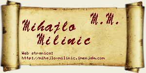 Mihajlo Milinić vizit kartica